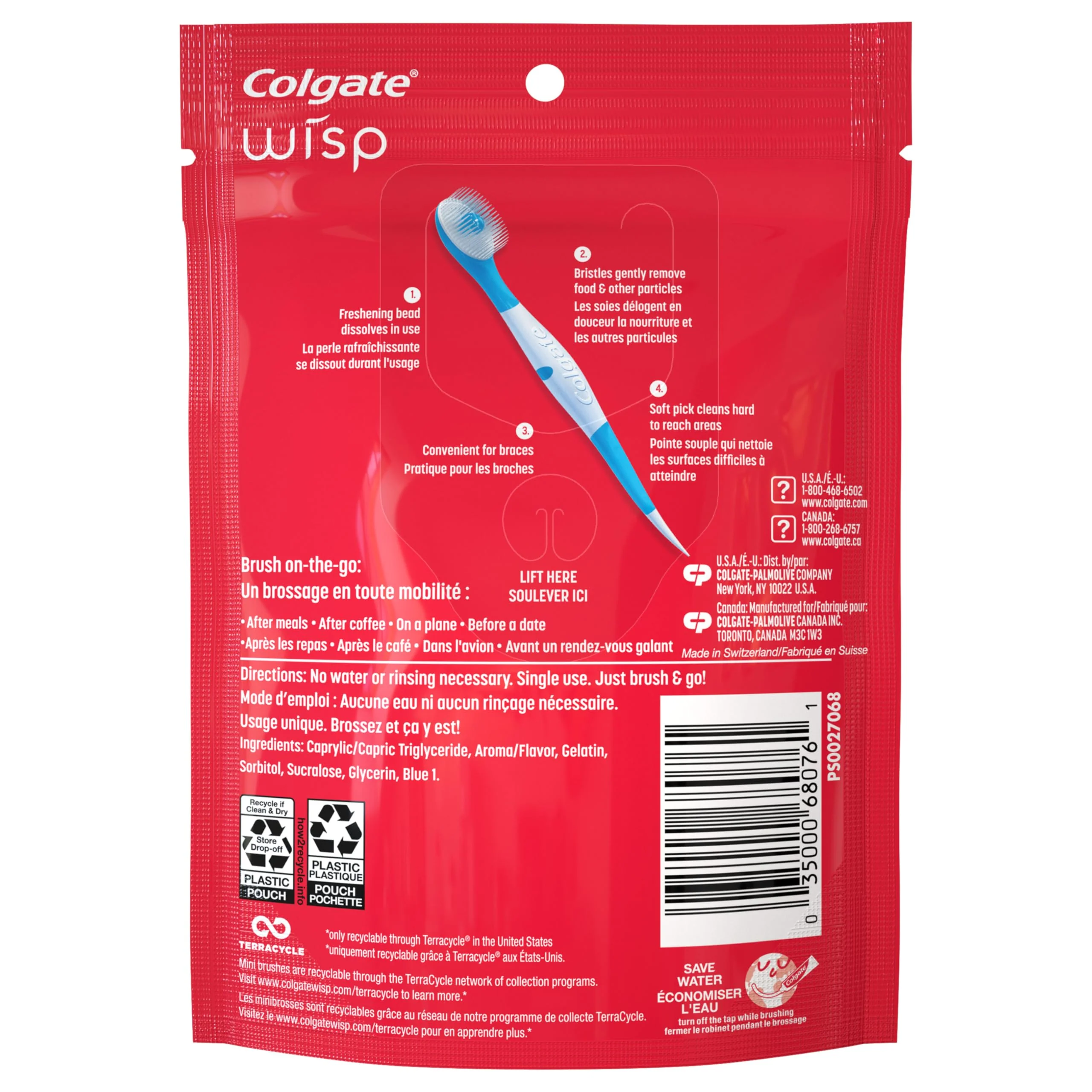 Colgate Max Fresh Wisp Disposable Mini Travel Toothbrushes, Peppermint, 24 Count (Pack of 4) - Image 3