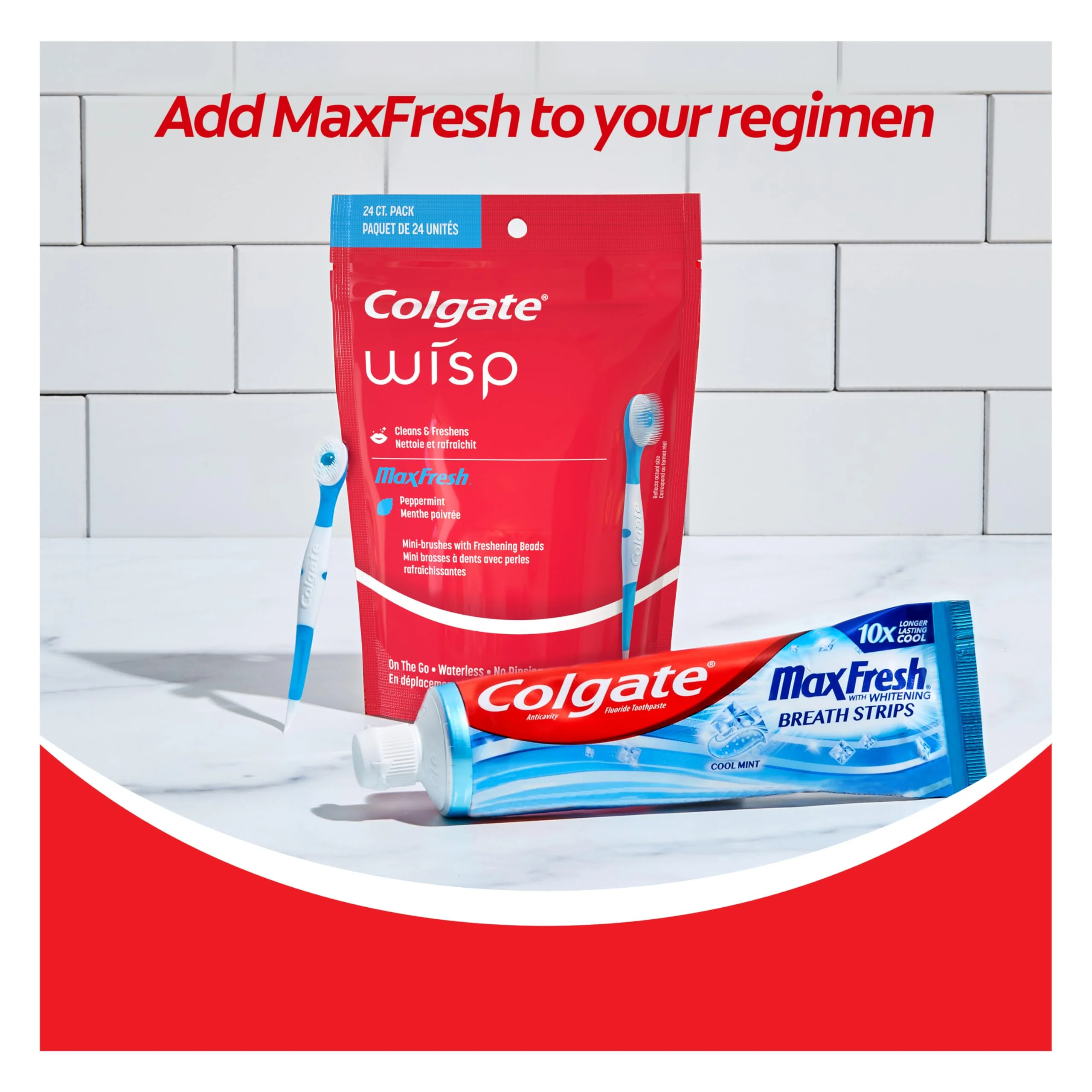Colgate Max Fresh Wisp Disposable Mini Travel Toothbrushes, Peppermint, 24 Count (Pack of 4) - Image 4