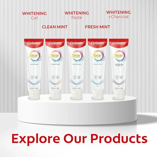 Colgate Total Whitening Toothpaste with Fluoride, 10 Benefits Including Sensitivity Relief and Stain Removal, Mint, 5.1 ounces (4 Pack) - Image 2