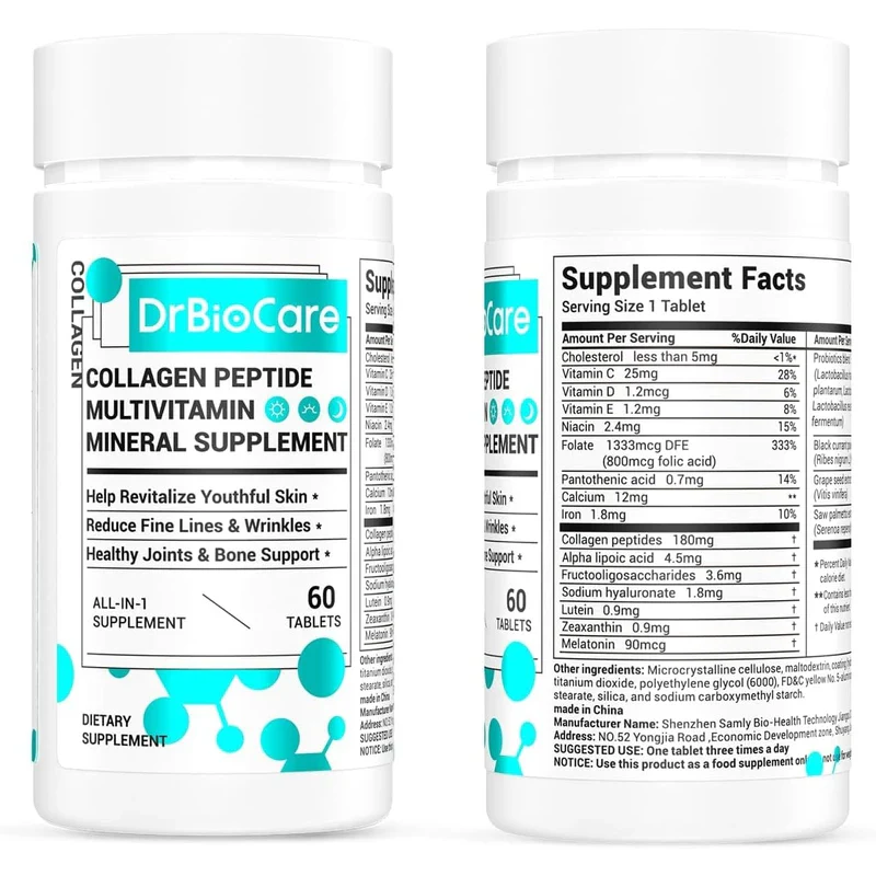 Collagen Peptides for Women, Beauty Vitamin & Mineral Supplement,Contains Vitamin D3, Probiotics for Women & Collagen Peptides,Vitamin E,Vitamin B Complex 60 Tablets - Image 2