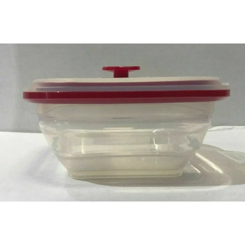 Collapse-it 6-Piece Silicone Food Storage Containers Red Square Set Kitchen - Image 3