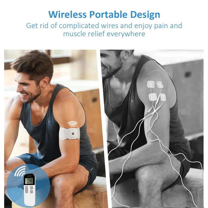 Comfytemp Wirelss TENS Machine for Pain Relief, Nerve Muscle Stimulator for Pain Management with 15 Modes, 2 Pads, Rechargeable TENS Unit for Back, Neck, Shoulder, Knee, Arthritis Sciatica Cramps Pain - Image 3
