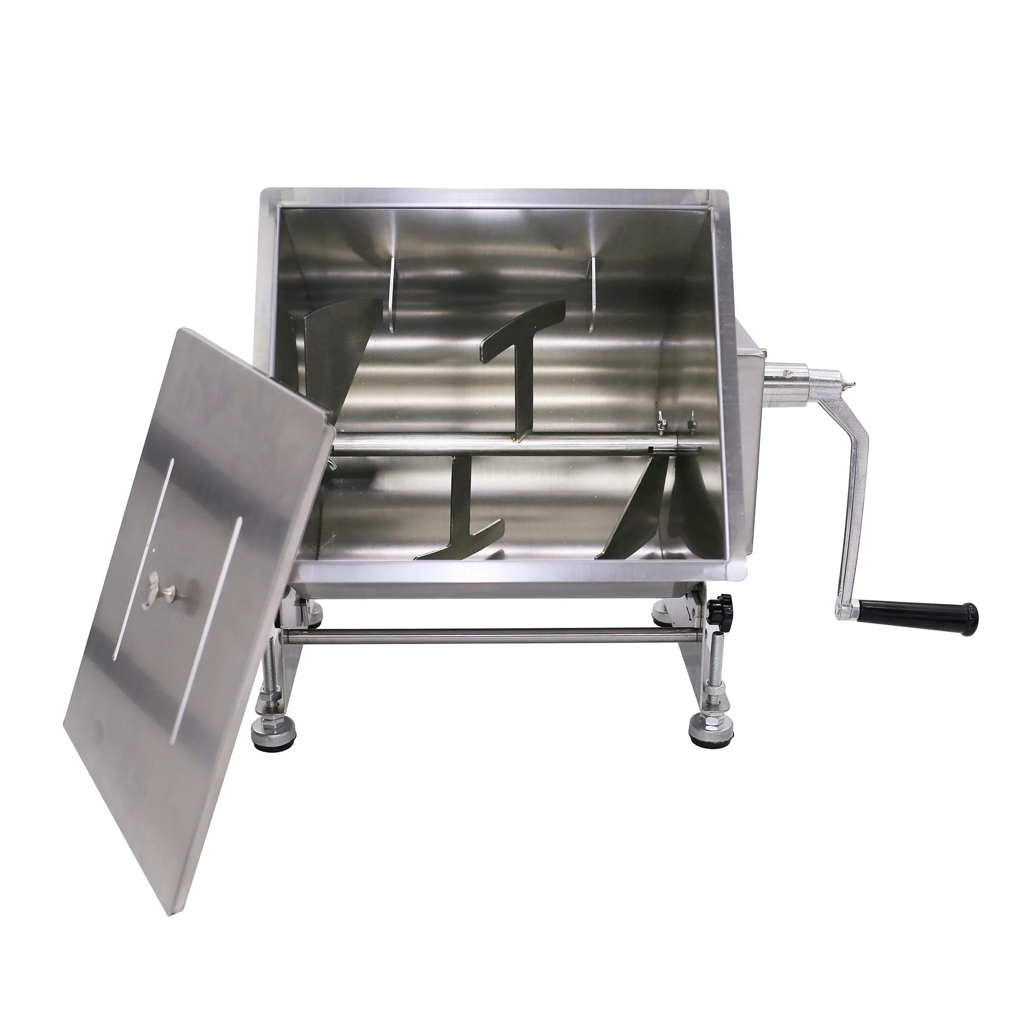 Commercial Stainless Steel 60-Pound/30-Liter Capacity Tilt Tank Manual Meat Mixers,(Mixing Maximum 45-Pound for Meat),Sausage Mixer Machine Meat Processing Equipment, Silver, FME30T - Image 5