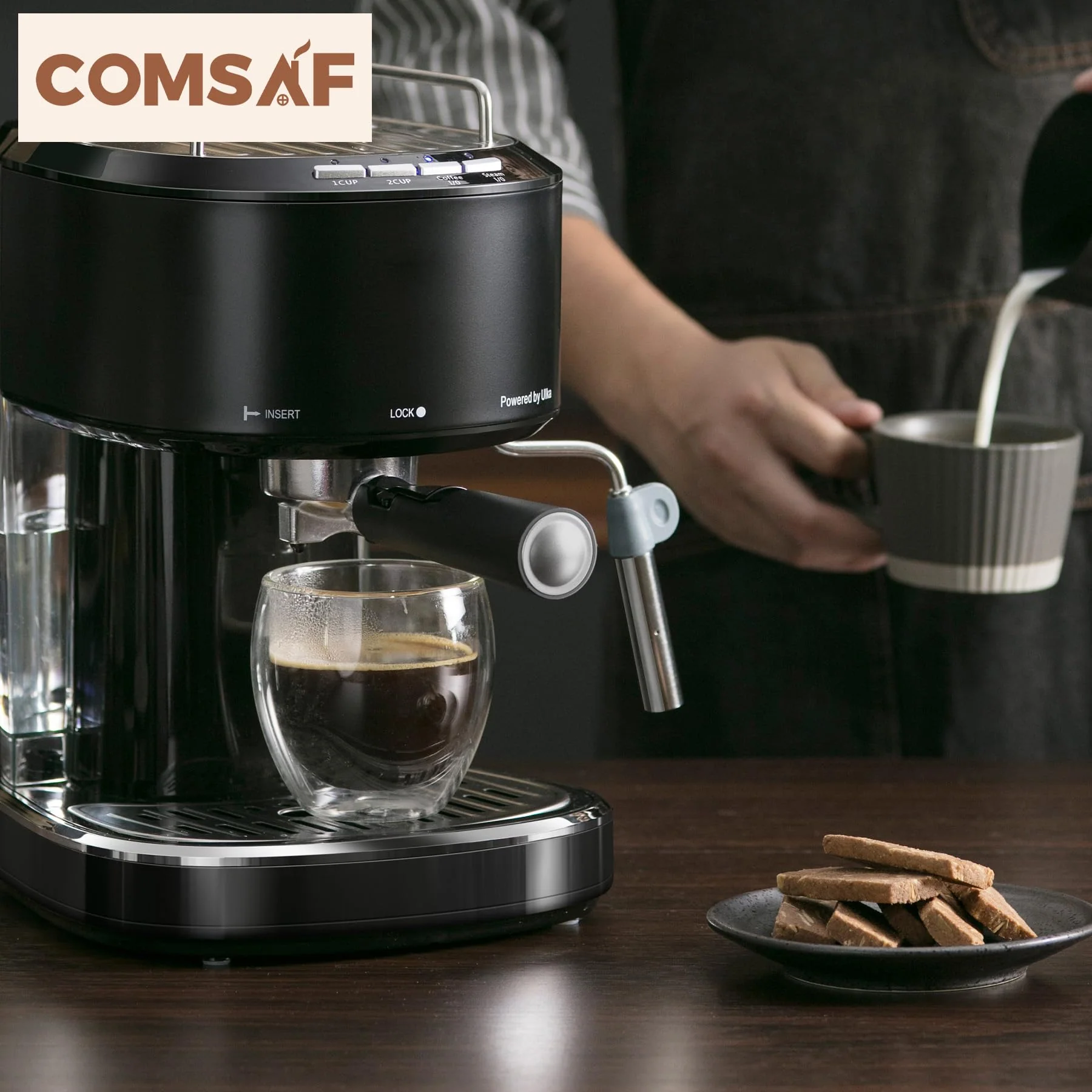 ComSaf 8oz Glass Coffee Mugs Set of 6, Double Walled Insulated Thermal Mugs for Latte Cappuccino Cocoa Milk Cafe Juice Tea, Clear Espresso Cups Set Glassware Gift for Christmas Birthday - Image 2