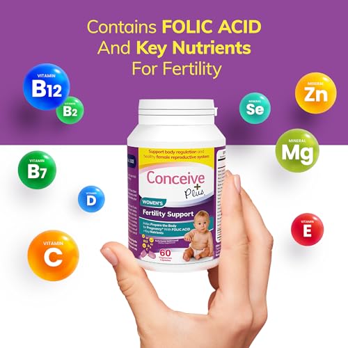 Conceive Plus Womens Fertility Support - Prenatal Vitamin with Vitamin C & D, Female Fertility Formula for Conception, 60 Capsules - 30 Day Supply - Image 4