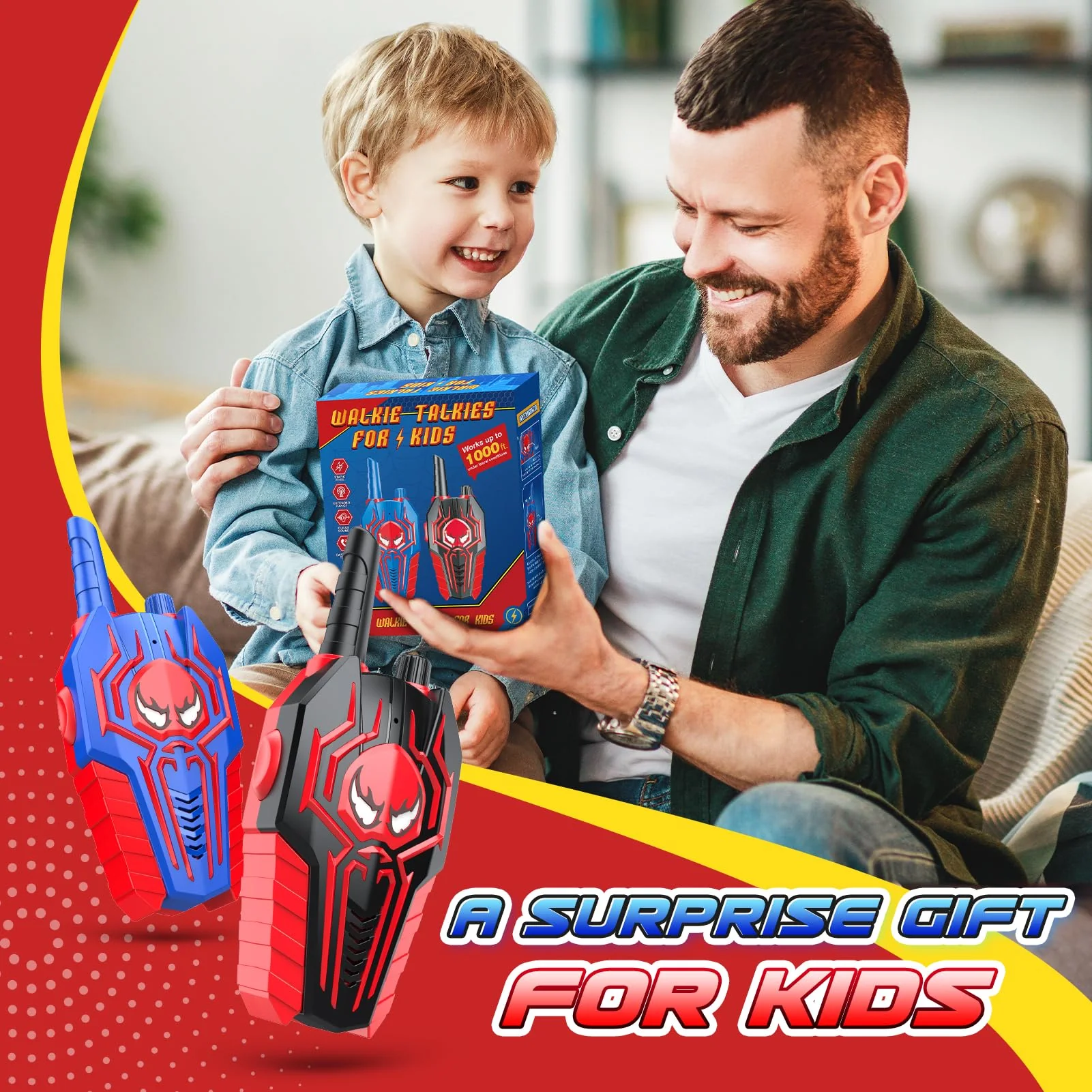 Cool Walkie Talkies for Boys Kids: Gifts Toys for 3 4 5 6 7 8 Year Old Boys Ages 5-7 Kids Walkie Talkies 2 Pack Outdoor Hiking Toy Age 3-8 Year Old Boy Girl Christmas Birthday Gifts Stocking Stuffers - Image 4