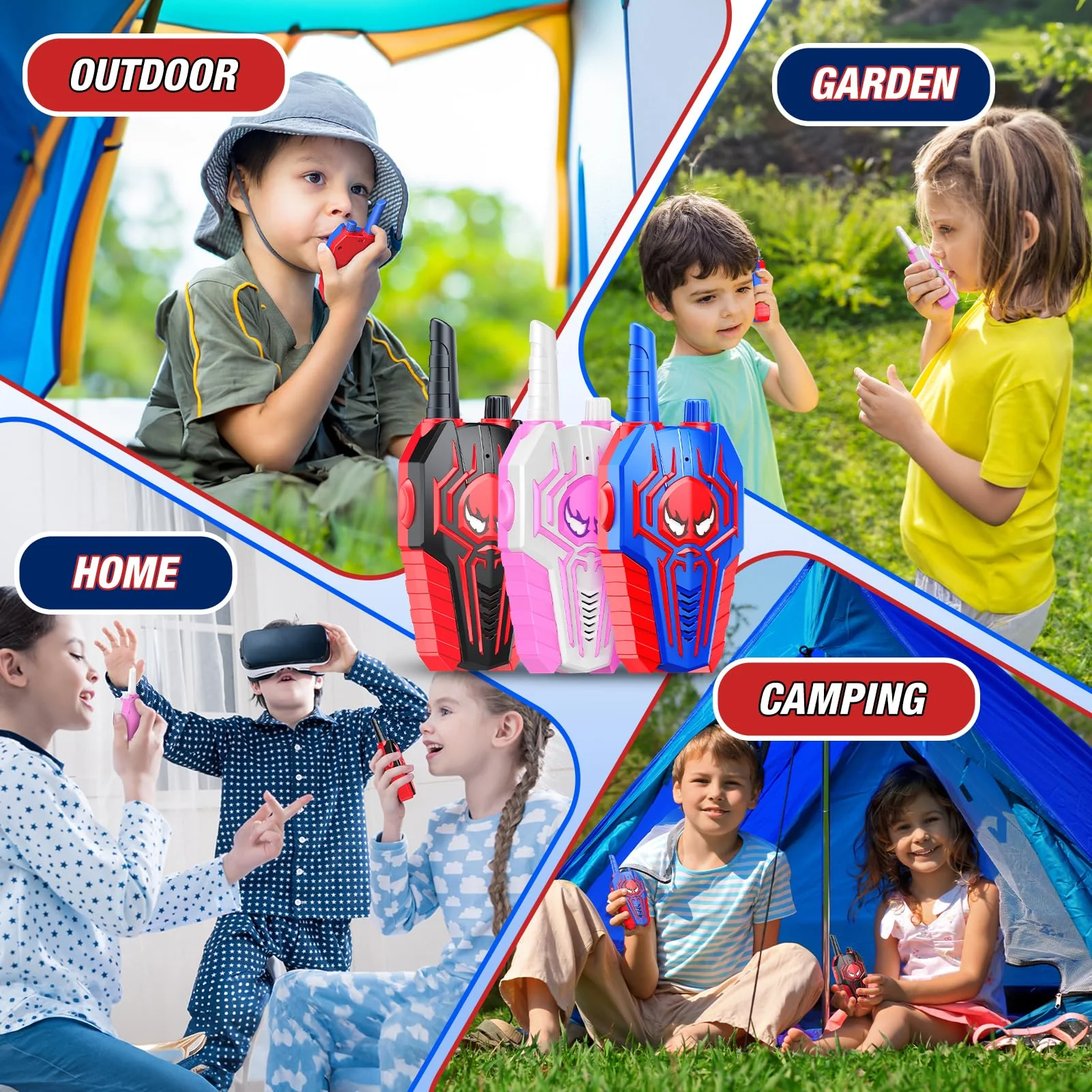 Cool Walkie Talkies for Kids Boys: 3 Pack Kids Walkie Talkies Toys Christmas Birthday Gifts for 3 4 5 6 7 8 Year Old Girls Boys Grandkids Camping Outdoor Toys Stocking Stuffers Boy Girl Gift Age 3-8 - Image 4