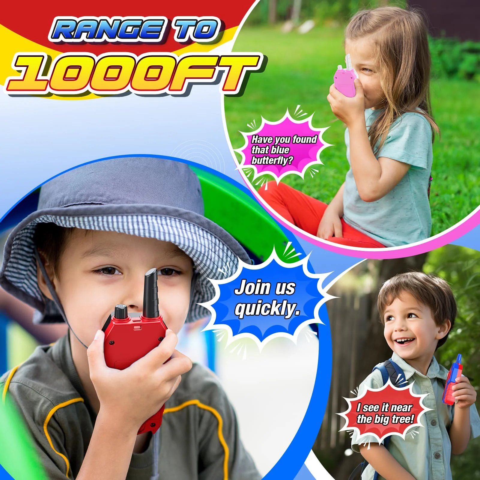 Cool Walkie Talkies for Kids Boys: 3 Pack Kids Walkie Talkies Toys Christmas Birthday Gifts for 3 4 5 6 7 8 Year Old Girls Boys Grandkids Camping Outdoor Toys Stocking Stuffers Boy Girl Gift Age 3-8 - Image 6