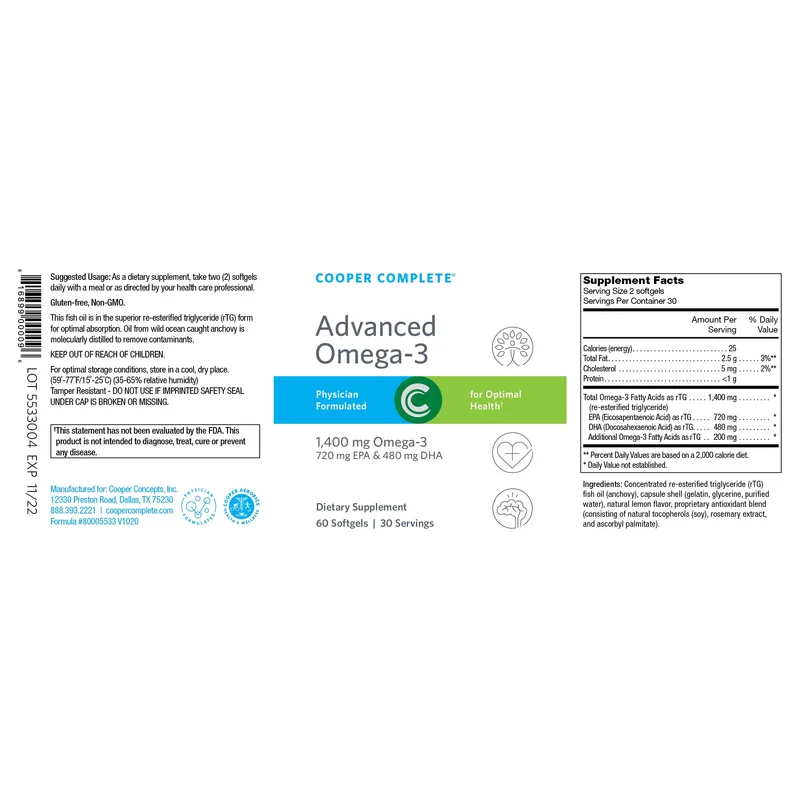 Cooper Complete - Basic One Multivitamin Iron Free - Daily Multivitamin and Mineral Supplement Plus Fish Oil Supplement - 60 Day Supply - Image 2