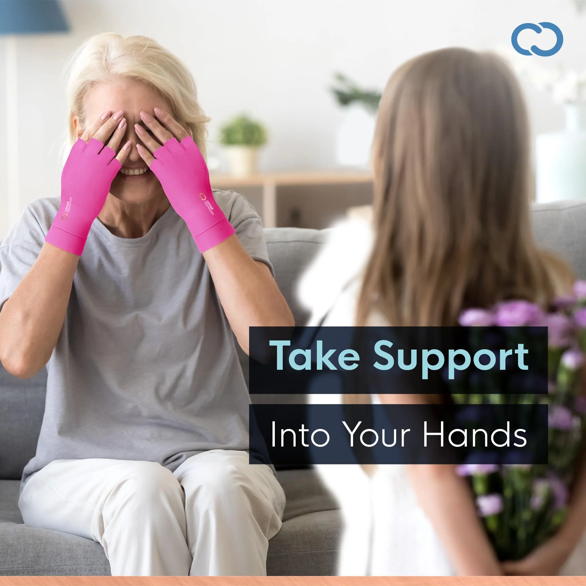 Copper Compression Arthritis Gloves | Fingerless Arthritis Carpal Tunnel Pain Relief for Men & Women | Hand Support Wrist Brace for Neuropathy, Rheumatoid, Tendonitis, Swelling, Crocheting, Typing Pink S - Image 2
