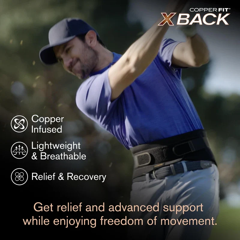 Copper Fit X-Back Brace for Lower Back Pain, Lumbar Support, Herniated Disc, Sciatica, Arthritis – Adjustable, Breathable Design - for Men and Women (Large/XLarge) - Image 4
