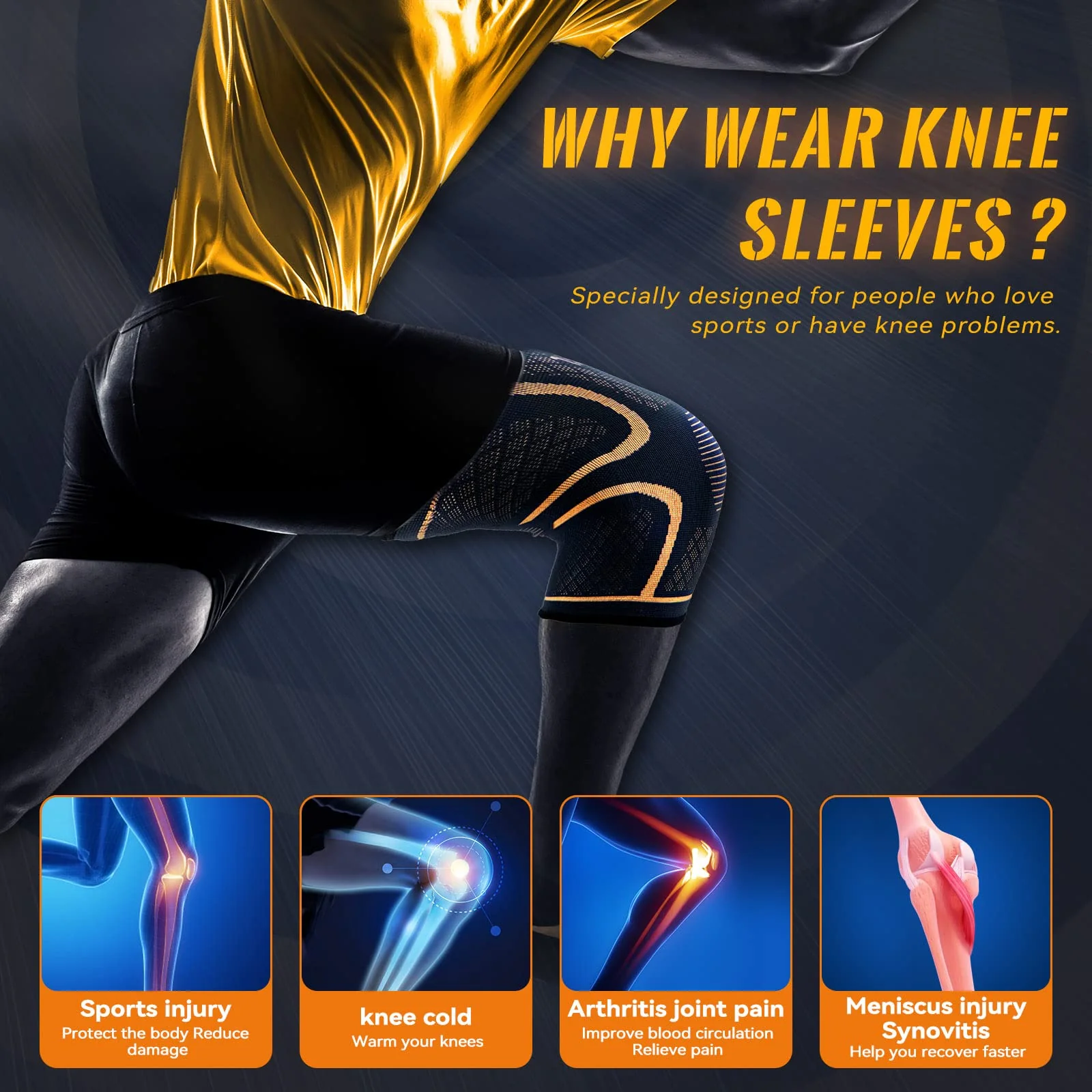 Copper Knee Braces for Men and Women (2 pack) -Knee Supports Copper Compression Knee Sleeve for Knee Pain, Arthritis, Sports and Recovery Support (3X-Large) - Image 5