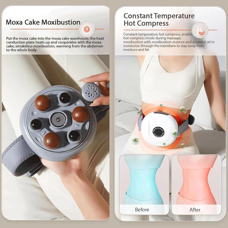 Cordless Stomach Massager, Electric Abdominal Massager with 3 Levels Intensity Adjustable, Clockwise/Counterclockwise Kneading, 10 Minute Automatically Shut Down, for Discomfort, Promote Metabolism - Image 4