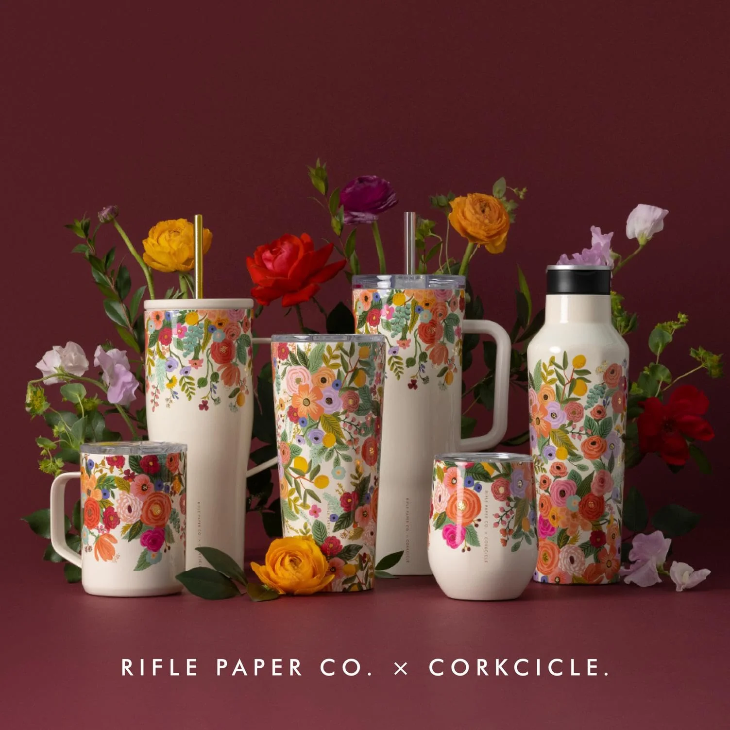 Corkcicle x Rifle Paper Co. Triple Insulated Coffee Mug with Lid & Handle - Keeps Beverages Hot for 3+ Hours - Gift for Mom - Great for Mother's Day or Christmas - 16 oz - Garden Party - Image 3