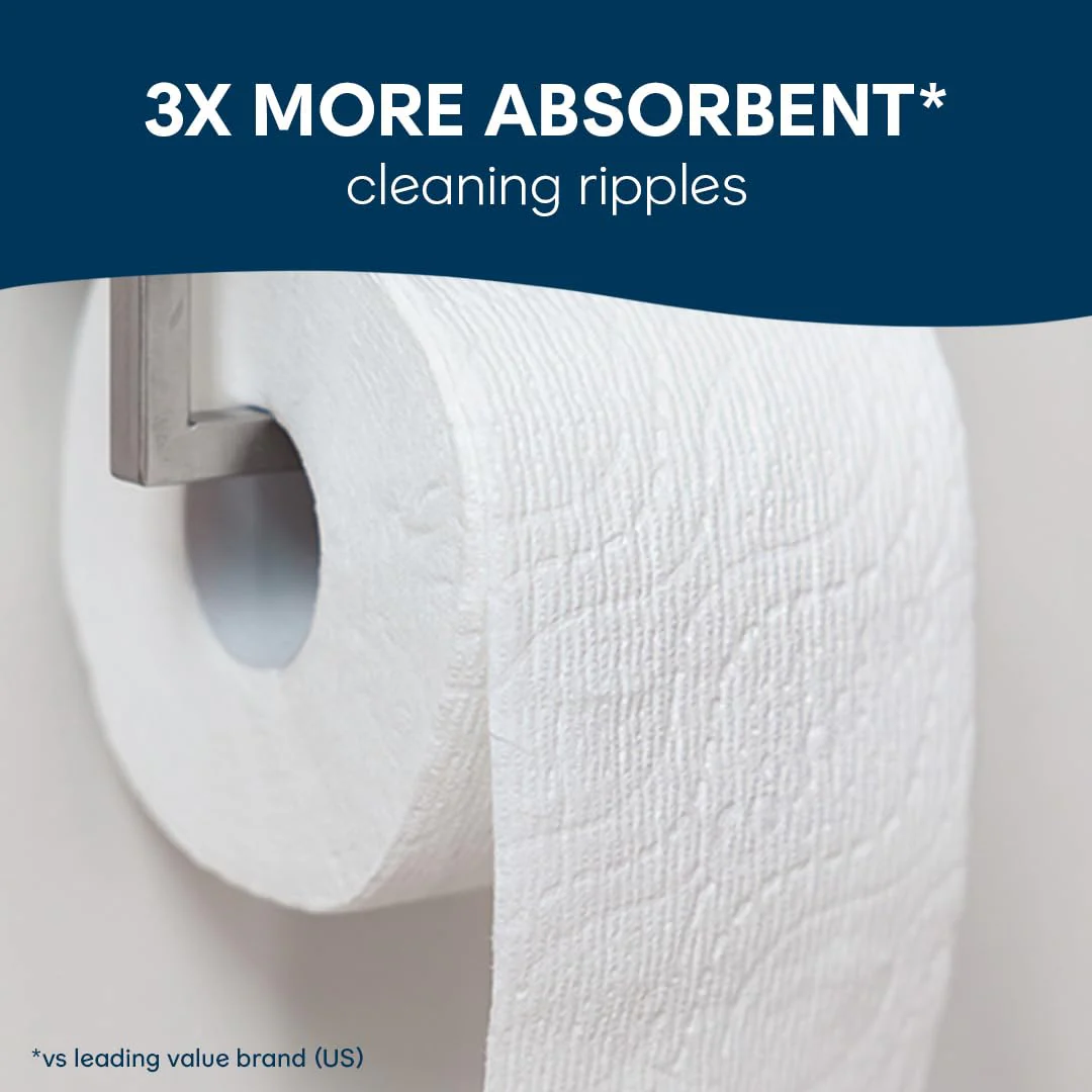 Cottonelle Ultra Comfort Toilet Paper with Cushiony CleaningRipples Texture, 32 Family Mega Rolls = 144 Regular Rolls (8 Packs of 4) - Image 5