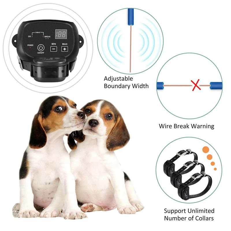 COVONO Electric Dog Fence, Wired Pet Containment System, Aboveground/Underground Installation, 650 Ft Wire, IP66 Waterproof Rechargeable Collar, Shock/Tone Correction, 1 Collar - Image 3