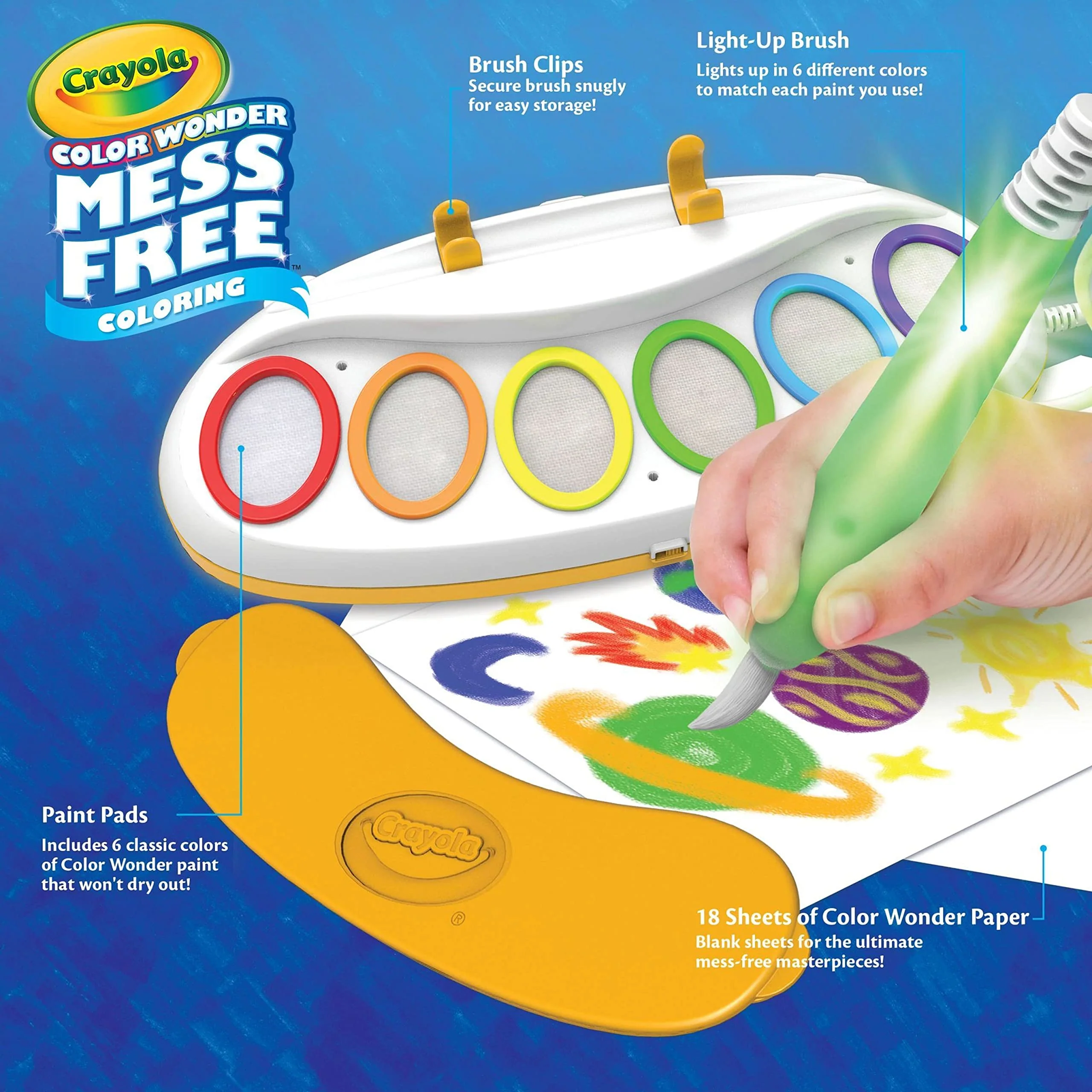 Crayola Color Wonder Magic Light Brush, Mess Free Painting Station for Kids, Toddler Toys & Activities, Holiday & Christmas Gifts for Kids, Ages 3+ - Image 5
