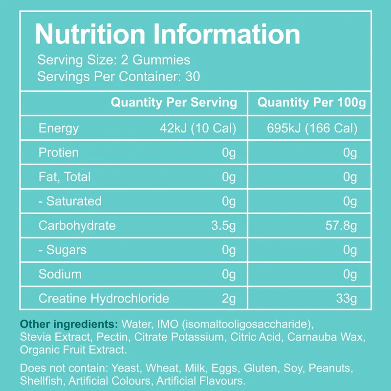 Creatine HCL Gummies Mixed Berry Flavour | Creatine Hyrdrochloride | Muscle Growth & Strength | Workout Recovery | Natural Flavour - Image 5