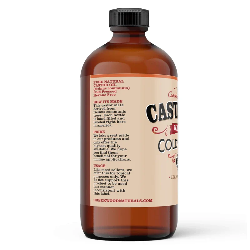 Creekwood Naturals Creekwood Naturals Castor Oil, 100% Pure Cold Pressed Hexane Free, In Glass Bottle - Image 2