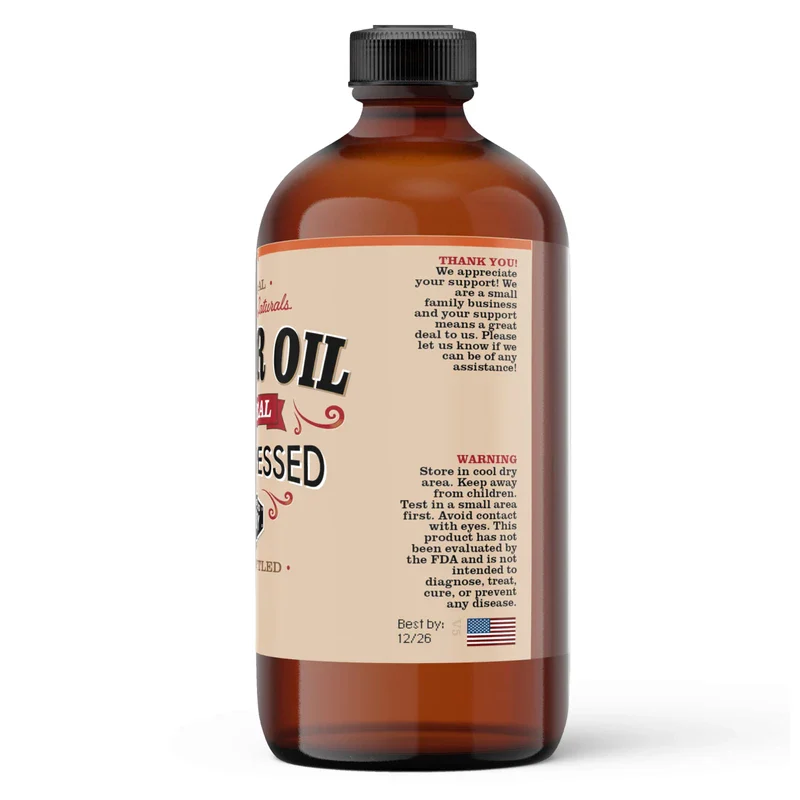 Creekwood Naturals Creekwood Naturals Castor Oil, 100% Pure Cold Pressed Hexane Free, In Glass Bottle - Image 3