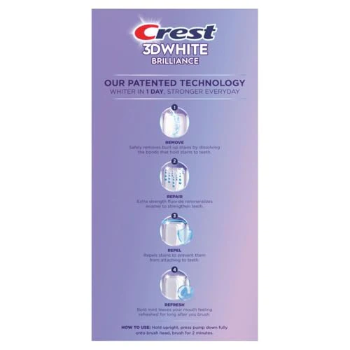 Crest 3DWhite Brilliance Deep Stain Remover Brilliant White Toothpaste - 3.1oz/2pk - Image 2