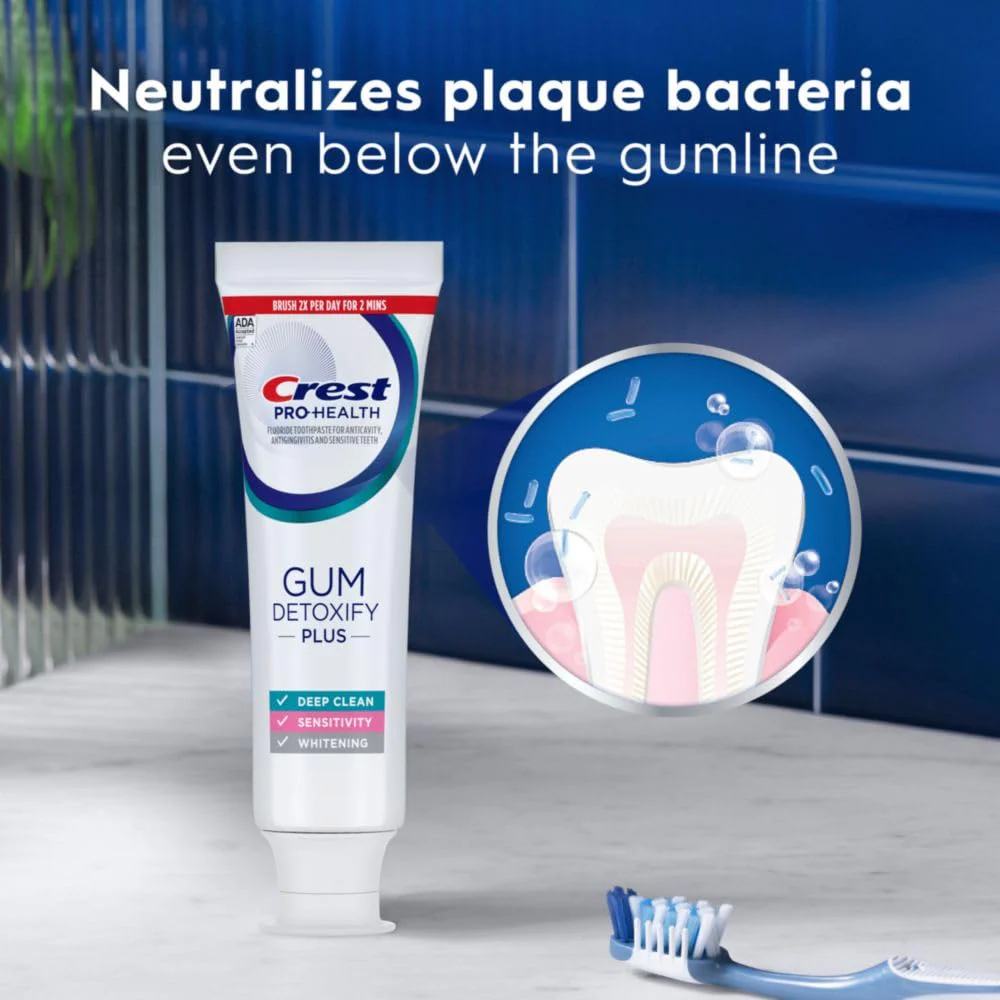 Crest Pro-Health Gum Detoxify Plus Toothpaste 4.5 oz Pack of 3 - Antibacterial Fluoride Toothpaste, Sensitivity Protection, Whitens Teeth, Anticavity, Plaque Control - Image 9