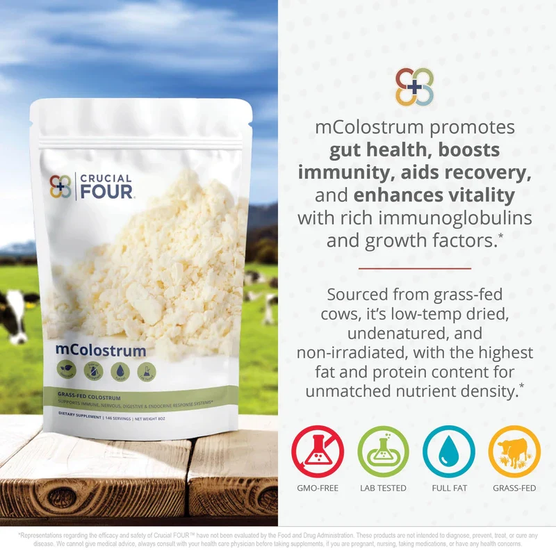 Crucial FOUR Bovine Colostrum – 8Oz Grass Fed Colostrum – Low Temp Dried Colostrum Supplement for Dietary Support, Immune Booster – Easy to Mix and Highly Bioavailable - Image 2