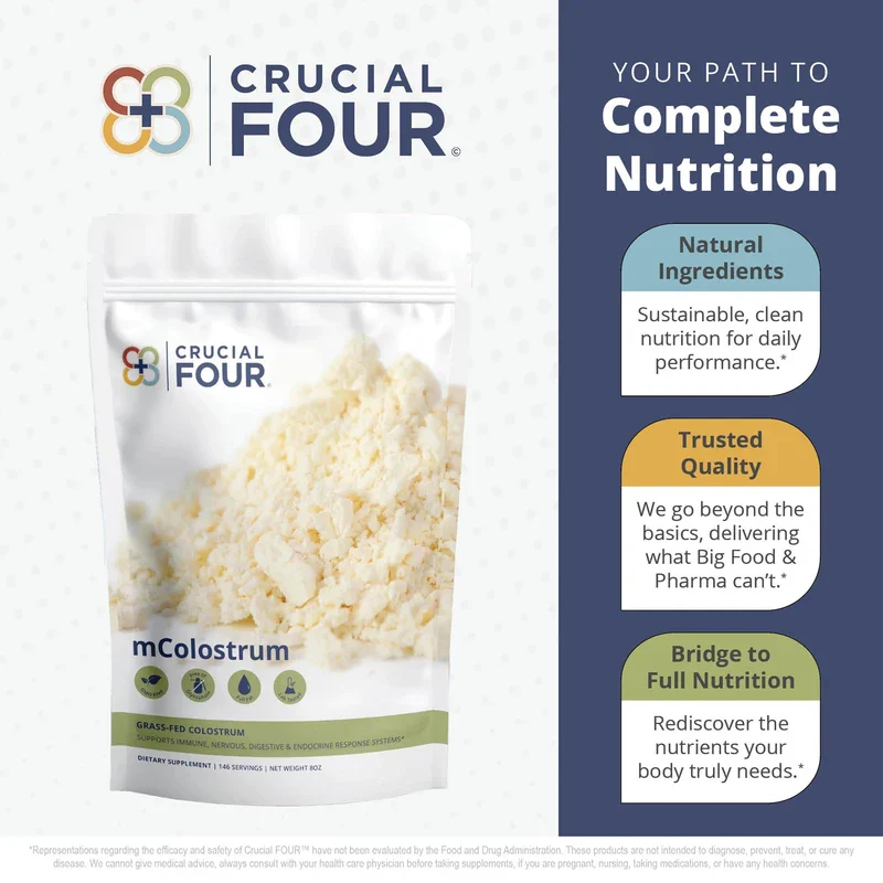 Crucial FOUR Bovine Colostrum – 8Oz Grass Fed Colostrum – Low Temp Dried Colostrum Supplement for Dietary Support, Immune Booster – Easy to Mix and Highly Bioavailable - Image 5