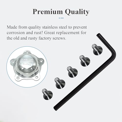 Ctuoptuo 𝟓 𝐏𝐜𝐬 of 970076 Wheel Center Cap Screws Allen Head & Allen Wrench, Fit for American Racing Torq Thrust Wheels - Image 4