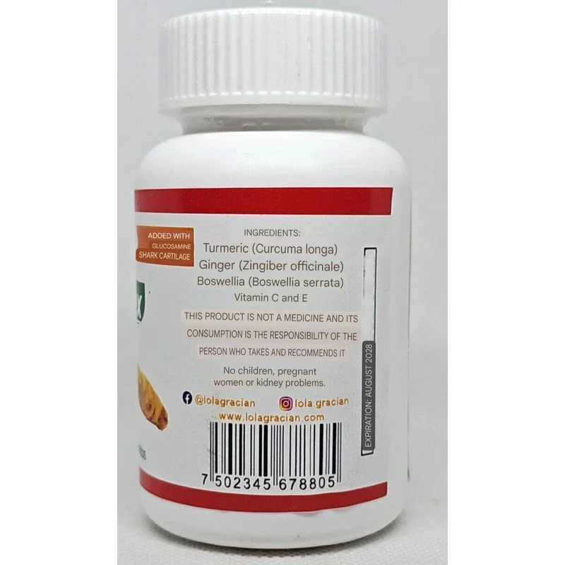 Curcu flex 2 Pack turmeric ginger vitamin c and e glucosamine curcuflex 2 Jars - Image 2