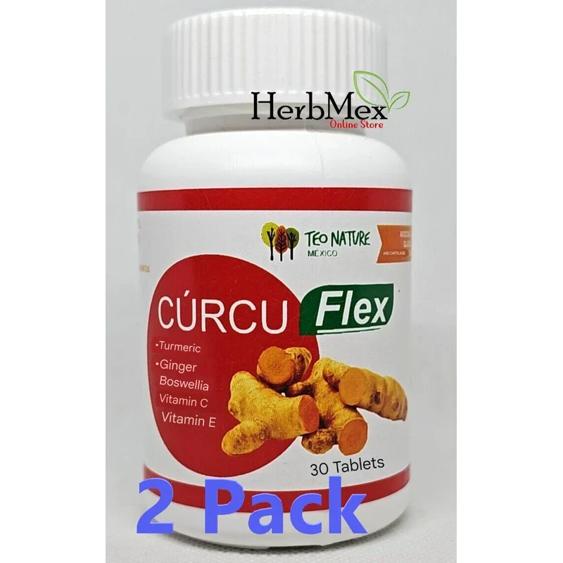 Curcu flex 2 Pack turmeric ginger vitamin c and e glucosamine curcuflex 2 Jars - Image 3