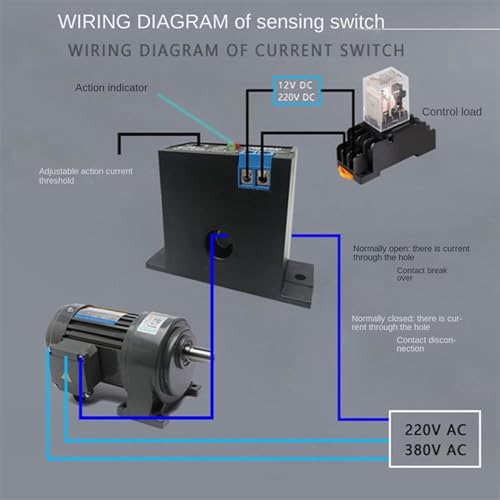 Current Sensing Switch Induction Relay AC Linkage Device PLC Signal Over Limit Closed AC 0.2-30A - Image 5