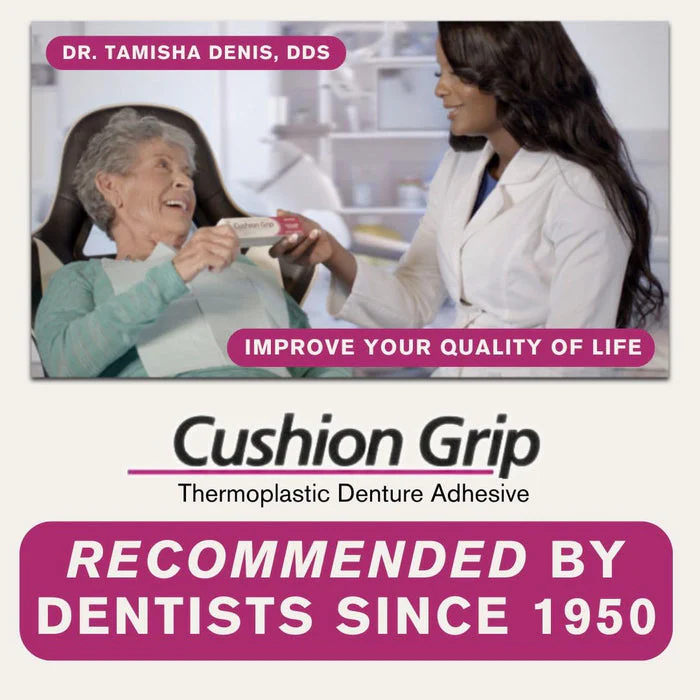 Cushion Grip Thermoplastic Denture Adhesive, 1 oz - Refits and Tightens Loose and Uncomfortable Dentures | Non-Glue Adhesive, Acts Like a Soft Reliner (Pack of 2) - Image 2