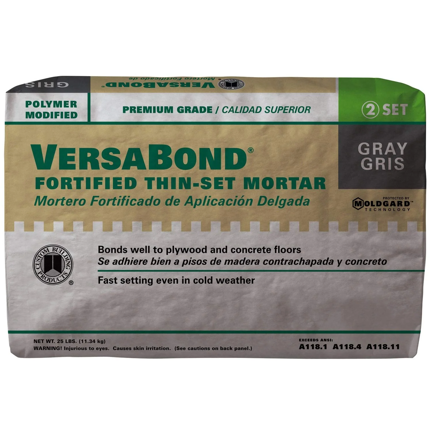 CUSTOM BUILDING PRODUCTS Custom BLDG Products 25Lb AP Thin Set Mortar Custom BLDG Products MTSG25 25Lb AP Thin Set Mortar