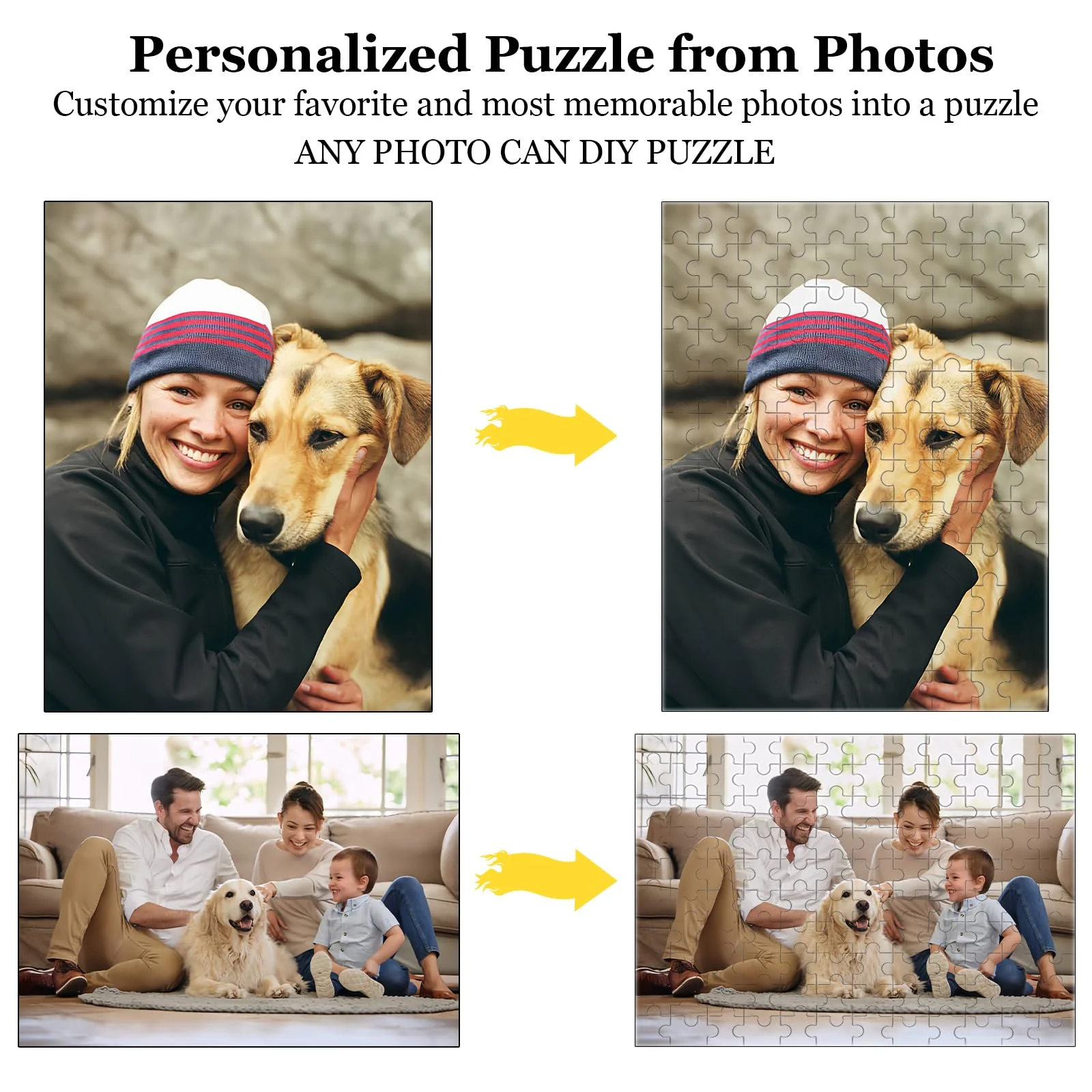 Custom Puzzle 120/200/300/500/1000/1500 Pieces, Personalized Puzzle from Your Own Photos, Customized Picture Jigsaw Puzzle Gift for Christmas Wedding Birthday Family - Image 4
