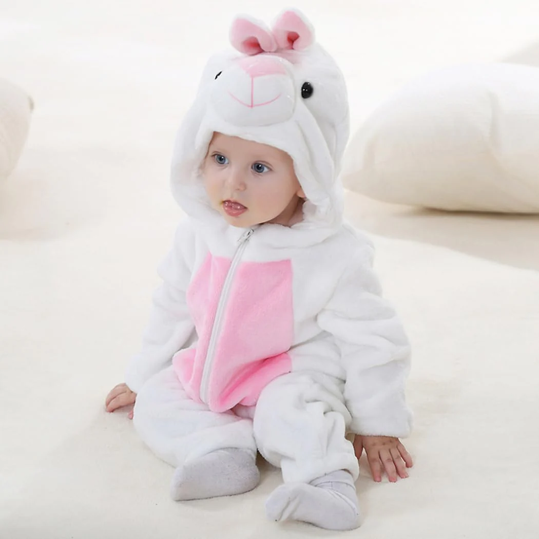 CuteOn Toddler Halloween Costume Onesie Cosplay Romper Christmas Infants Baby Costume White Bunny 2-3 Years - Image 5