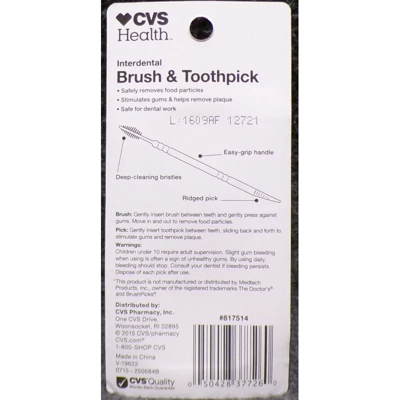 CVS Health Lot of 4 CVS Health Interdental Brush & Toothpick Mint 2 Pack Each - Image 2
