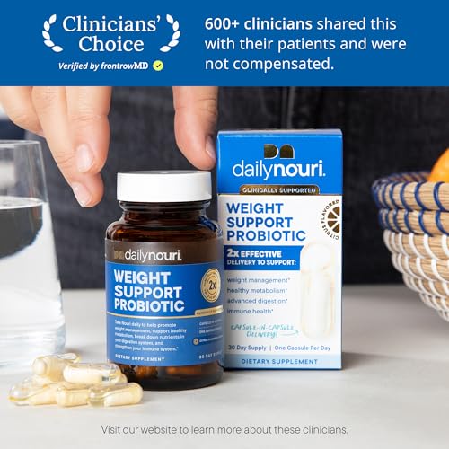 Daily Nouri Weight Support Probiotic for Women & Men | Supports Healthy Weight Management, Metabolism, Digestion & Gut Health | 3 Clinically Studied Strains + Vegan Omega Oil | 30-Day Supply - Image 7