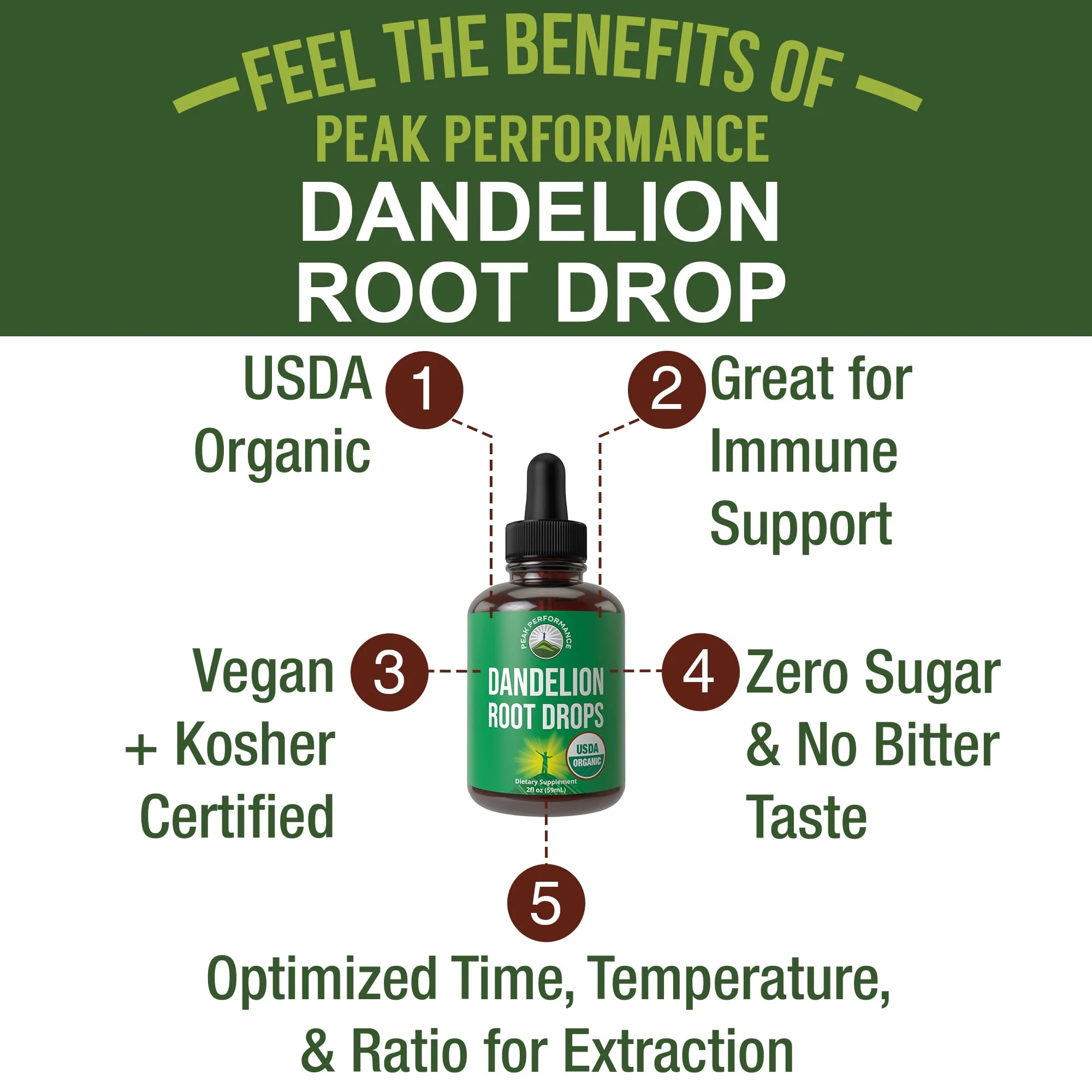 Dandelion Root Extract. USDA Organic Vegan Herbal Liquid Tincture Dandelions Supplement For Women and Men. Leaf Tonic For Immune, Liver, Gut Health. Zero Sugar, Gluten Free Supplements Not Capsules - Image 6