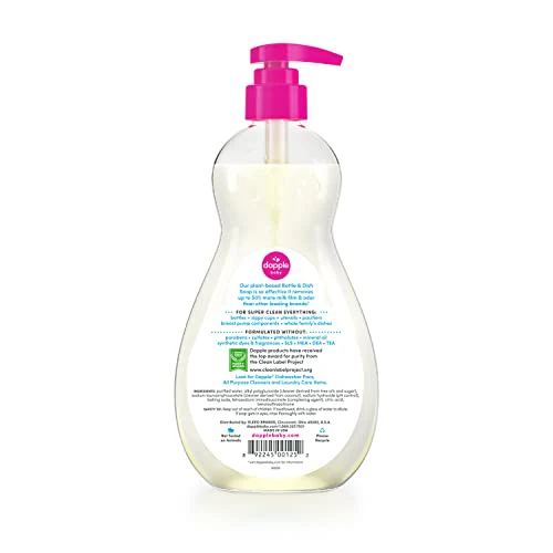 Dapple Baby Bottle Soap, Hypoallergenic Dish Soap for Baby Bottles, Powered by Plants, 1 Pump Included, Packaging May Vary, Fragrance Free, 16.9 Fl Oz (Pack of 3) - Image 5