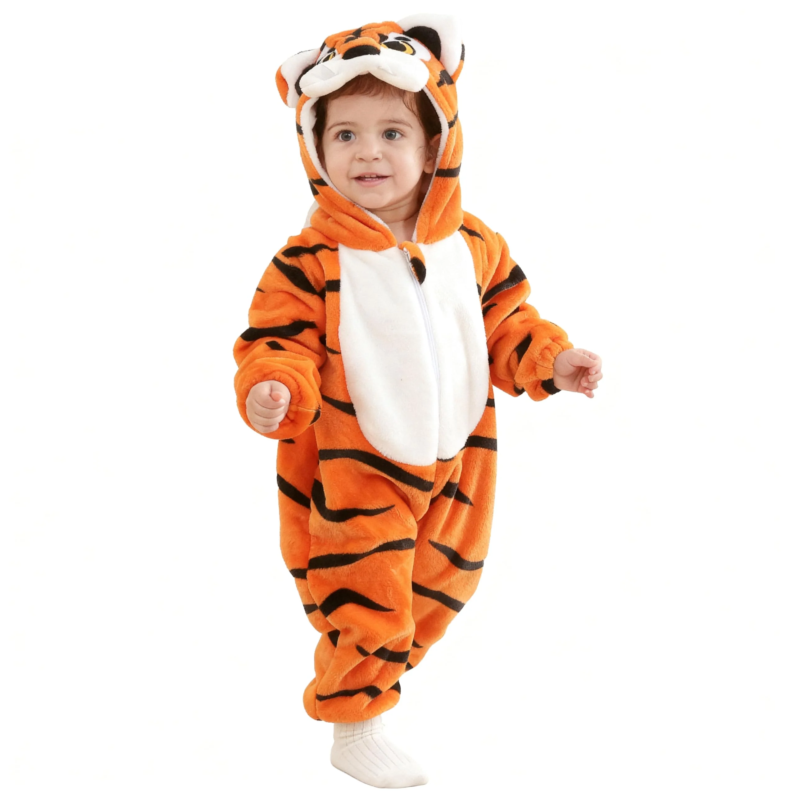 DarkCom Toddler Hooded Romper Unisex Baby Animal Onesie Halloween Cosplay Grey Raccoon Costumes Kids' Christmas Gifts 2-3 Years