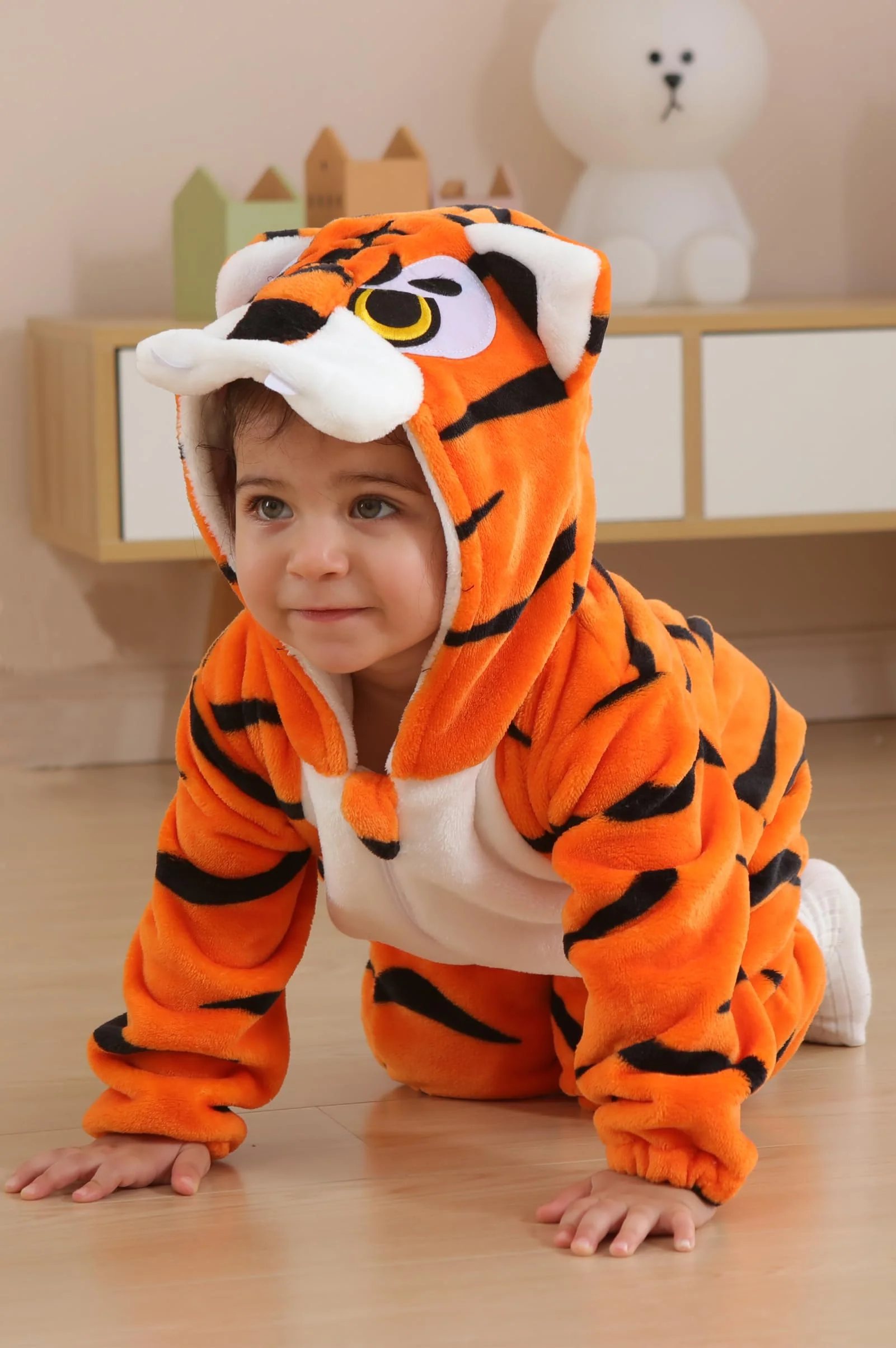 DarkCom Toddler Hooded Romper Unisex Baby Animal Onesie Halloween Cosplay Grey Raccoon Costumes Kids' Christmas Gifts 2-3 Years - Image 7