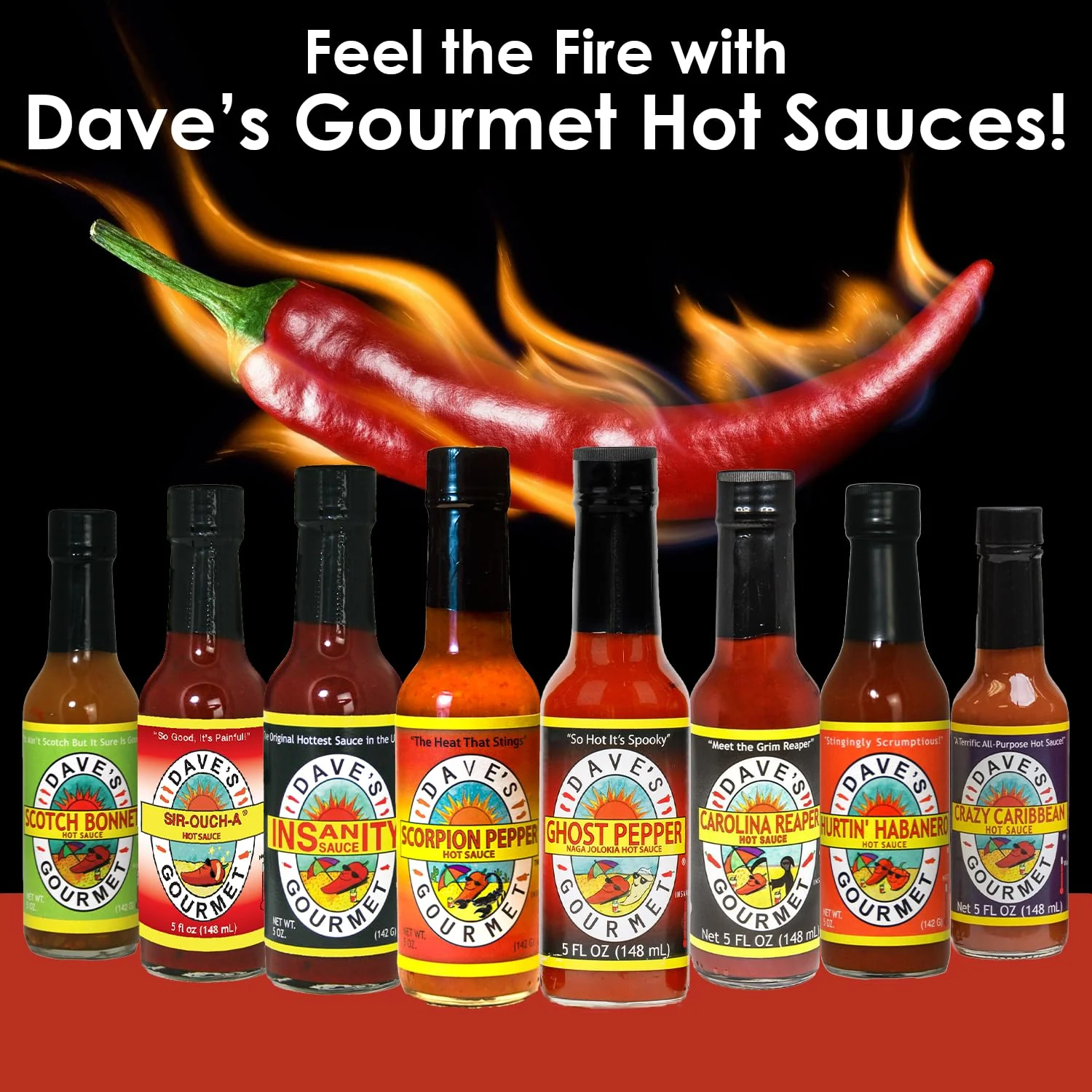 Dave's Gourmet Original Insanity Hot Sauce - As Seen on Hot Ones Season 1 - Sauce for Burgers, Burritos, Stews - Hot Sauce Challenge Favorite - Bold Flavor Red Sauce - 5oz (Pack of 1) - Image 2