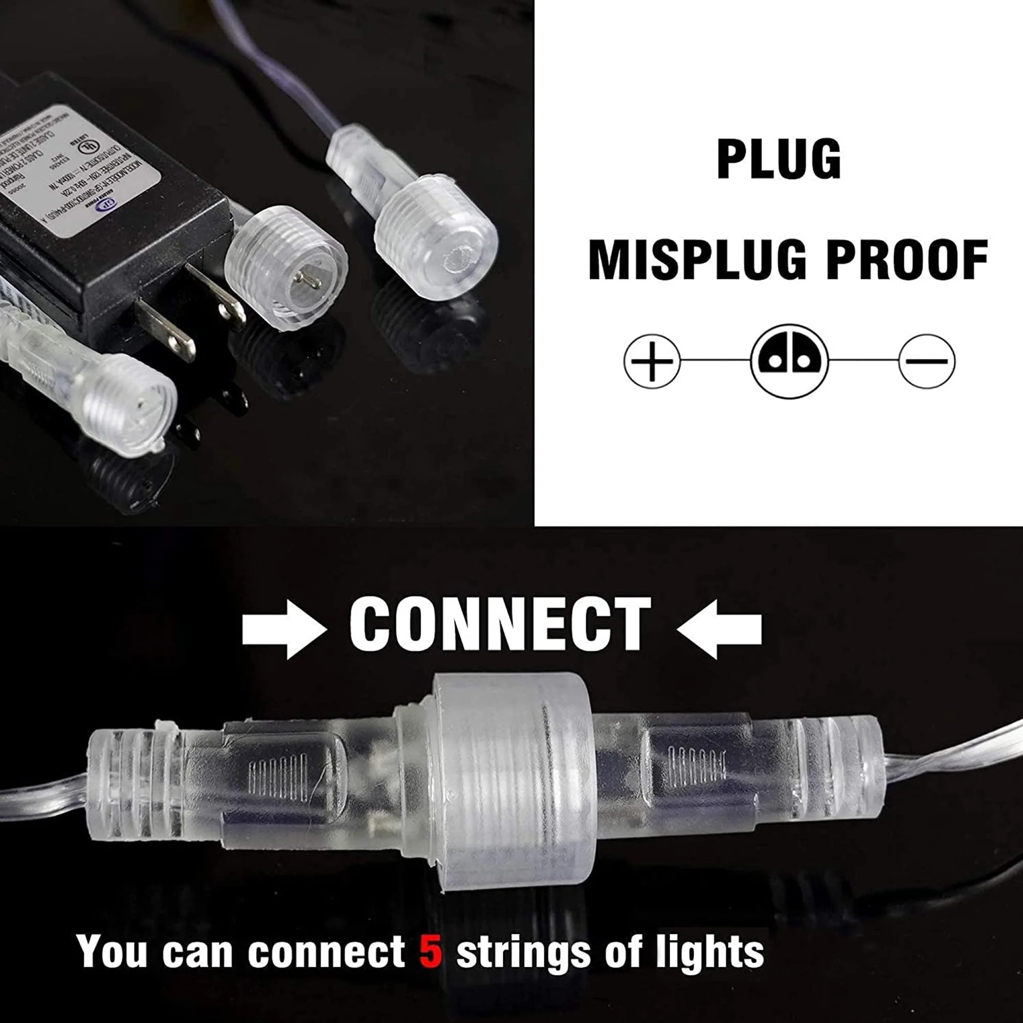 Dazzle Bright 864 LED Christmas Light, Meteor Shower Rain Lights 11.8 Inch 24 Tubes, Waterproof Plug in Falling Rain Lights Decorations for Xmas Tree Yard Party (Warm White) - Image 6