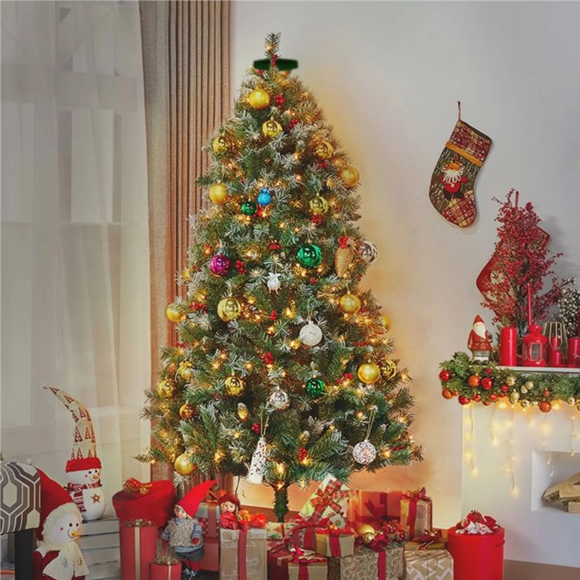 Dazzle Bright Christmas Tree Lights, 448 LED Waterfall Tree Topper Lights with Remote & 8 Lighting Modes, 8.2FT X 16 Lines Christmas Light for Indoor Outdoor Yard Party Xmas Decoration (Warm White) - Image 2