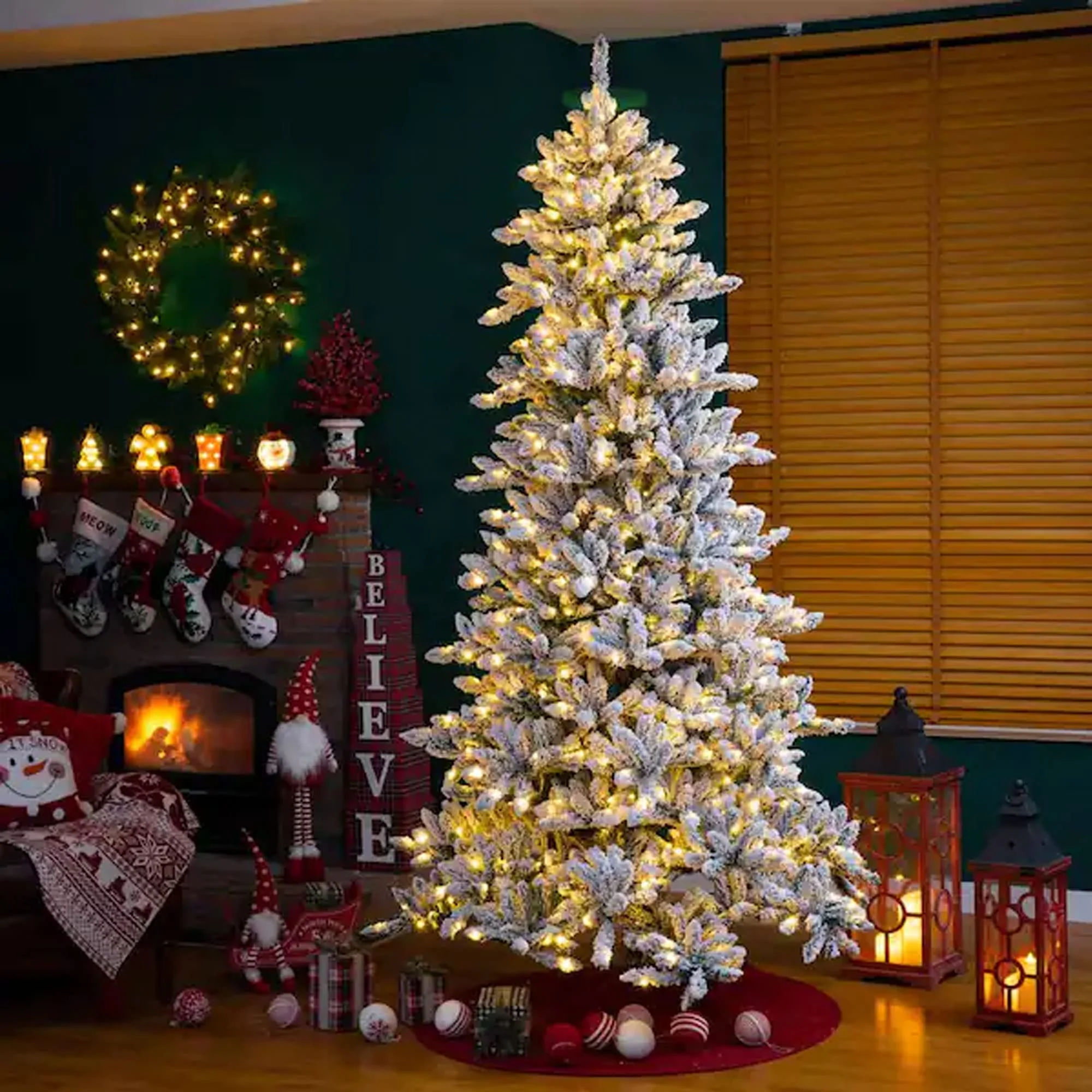 Dazzle Bright Christmas Tree Lights, 448 LED Waterfall Tree Topper Lights with Remote & 8 Lighting Modes, 8.2FT X 16 Lines Christmas Light for Indoor Outdoor Yard Party Xmas Decoration (Warm White) - Image 4