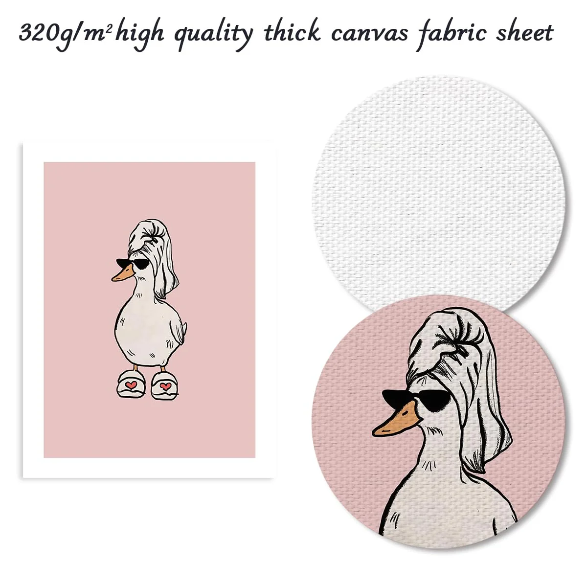 Dazzlewall Funny Duck Wall Art, Pink Cool Sunglass Goose Wall Artwork Print Minimalist Animal Bathrobe Painting for Bathroom Bathtub Toilet Decor, 12x16 in Unframed - Image 3