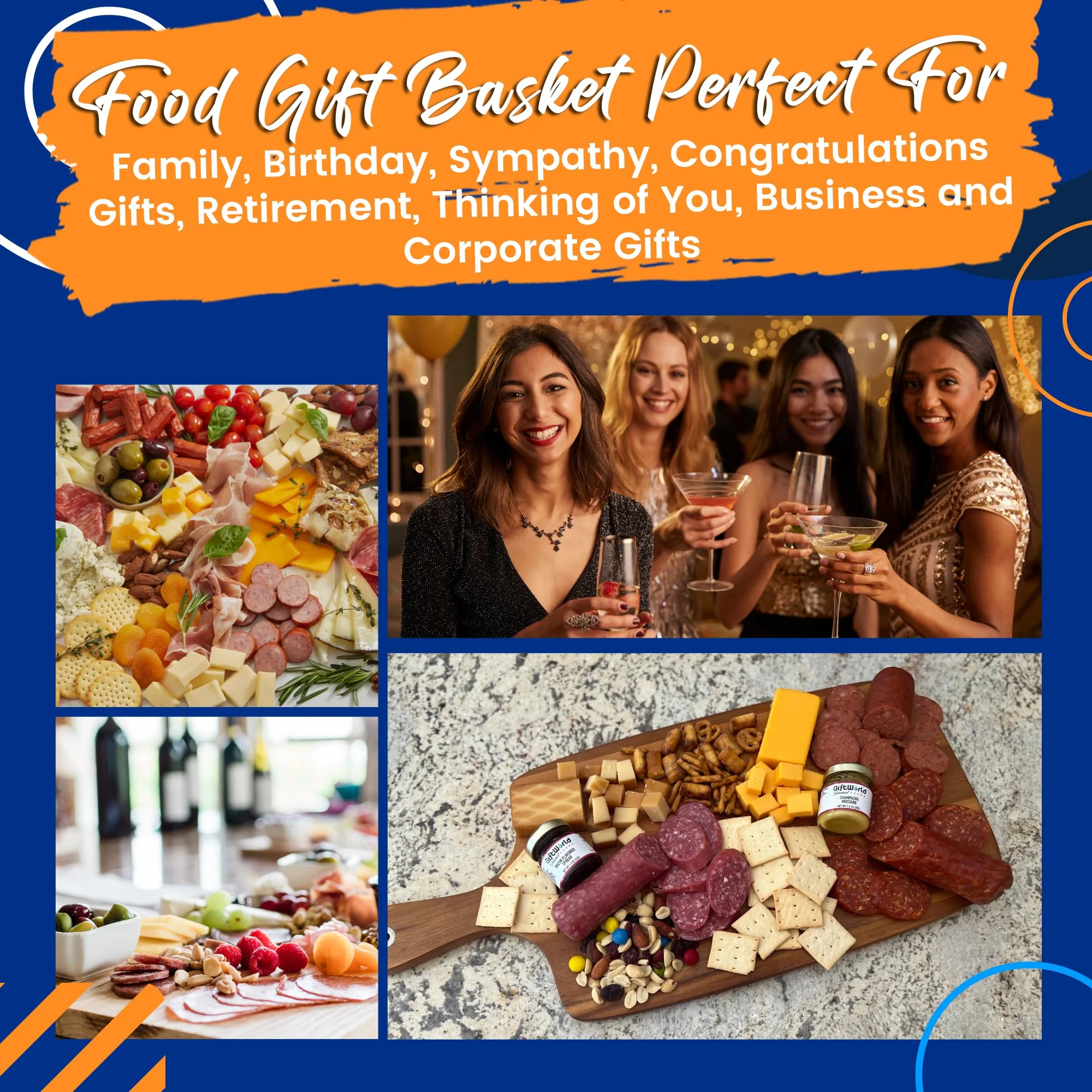 Deluxe Meat and Cheese Gift Basket – Gourmet Charcuterie Assortment Charcuterie Food Items, Meat Cheese Assortment, Food Gifts for Men, Tailgating, Business, Congratulations, Care Packages, Thanksgiving and Christmas Gifts - 11-item Bundle - Image 4