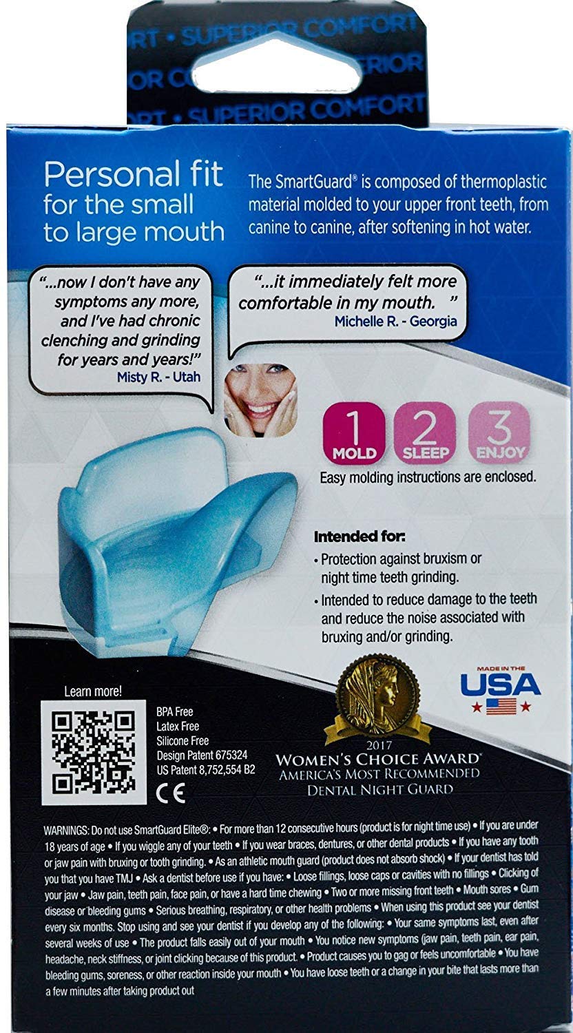 Dental Guard SMARTGUARD ELITE (2 Guards 1 Travel case) Front tooth Custom Anti Teeth Grinding Night Guard for Clenching - Dentist Designed - Bruxing Splint Mouth Protector for Relief of Symptoms - Image 6