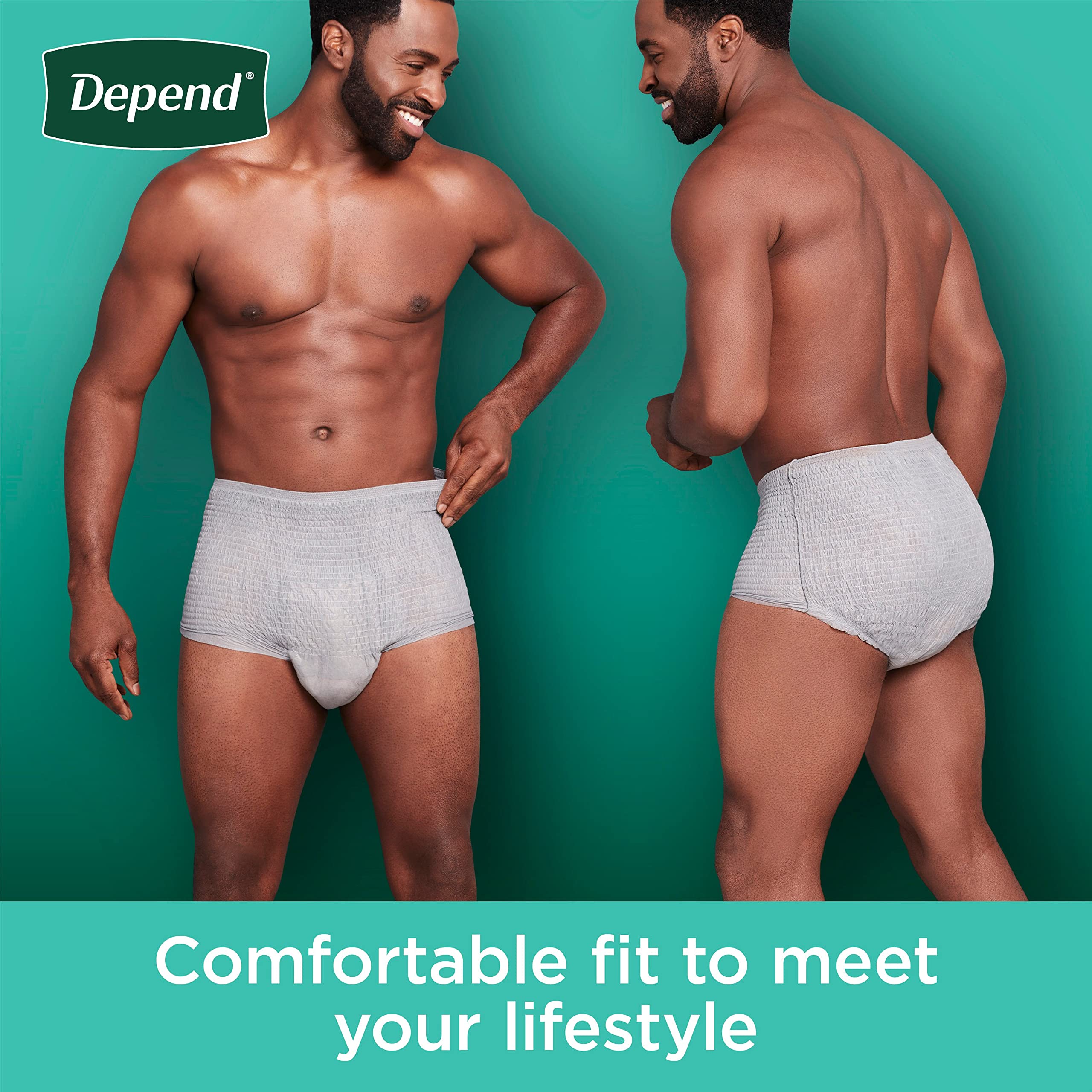 Depend Fresh Protection Adult Incontinence Underwear for Men, Disposable, Maximum, Extra-Extra-Large, Grey, 44 Count (2 Packs of 22), Packaging May Vary - Image 5